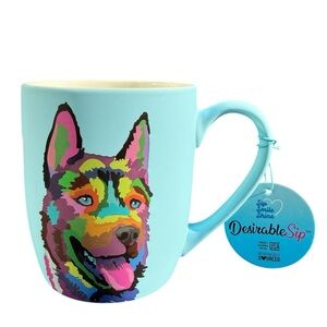 DesirableSip Blue German Shepherd / Akita Dog Mug NWT